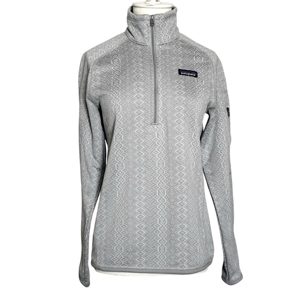Patagonia Womens XS Better Sweater Jacket Zip Frozen Jaquard in Salt Grey - Picture 1 of 9